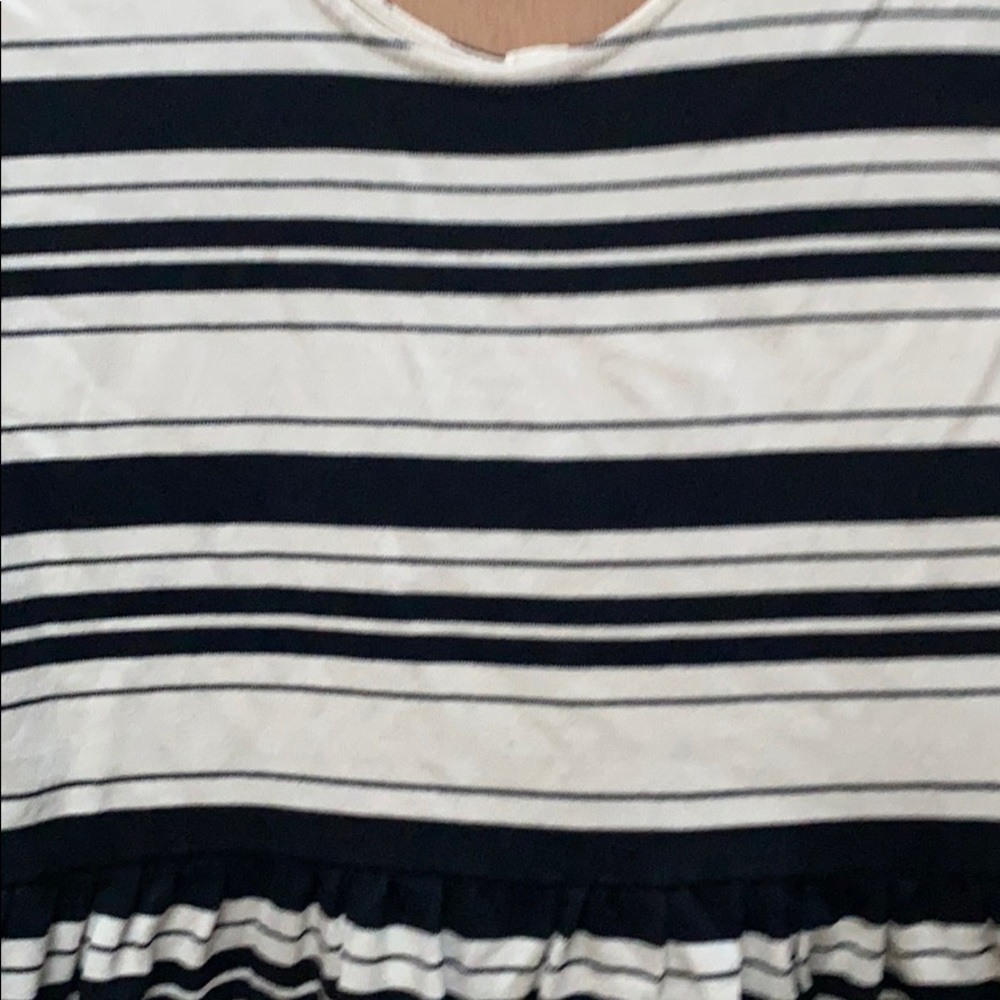 JCrew navy/cream striped dress w buttons in back - Picture 3 of 7